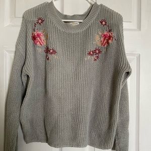 floral embroidered sweater